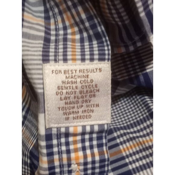 Peter Millar Plaid Short Sleeve Button Down Shirt Adult XL Blue White Mens - Picture 11 of 13